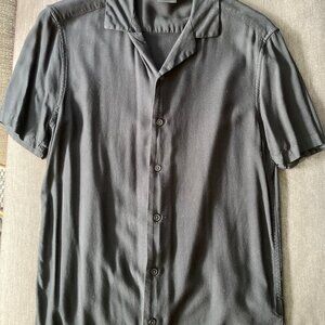 Asos Black Button Down Shirt, Short Sleeve, SM
